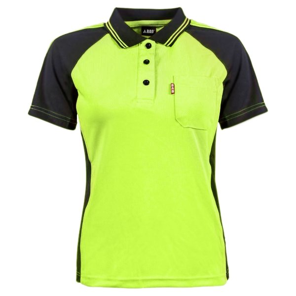 WOMEN'S PINK HI-VIS POLO SHIRT - BAD WORKWEAR